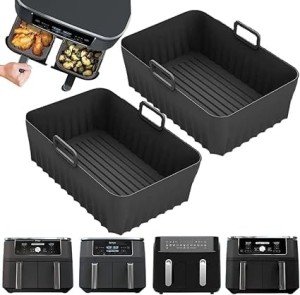 Reusable Silicone Liner 2-Pack for Ninja Dual Air Fryer