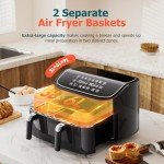 Cookwise 9L Dual Zone Air Fryer 3L + 6L Sync Cooking
