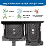 Dual Air Fryer Silicone Liners 5.2L + 3.1L