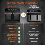 HYSapientia 22L Dual Zone Air Fryer Oven With Rotisserie