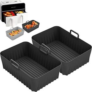 Silicone Air Fryer Liners for Ninja Dual Fryer - 2 Pack