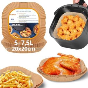 HONYAO Disposable Air Fryer Paper Liners - 100 Pcs