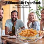 3-Pack Stackable Air Fryer Racks with Clips