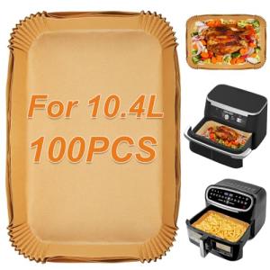 BYKITCHEN 100Pcs Air Fryer Liners for Ninja 10.4L