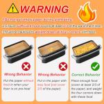BYKITCHEN 100Pcs Air Fryer Liners for Ninja 10.4L