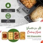 J.ZING 100PC Air Fryer Liners for Dual Fryers