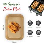 J.ZING 100PC Air Fryer Liners for Dual Fryers