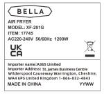 BELLA 2L Manual Air Fryer and Multicooker