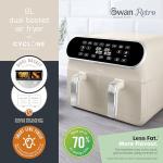 Swan Retro Dual Basket Air Fryer - 8L