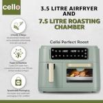 Cello 2400W 11L Dual Zone Green Air Fryer