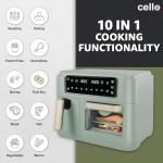 Cello 2400W 11L Dual Zone Green Air Fryer