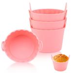 Pink Silicone Muffin Cases for Air Fryer - 4 Pack
