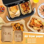 Anttyscar 100PC Air Fryer Liners for Dual Fryers