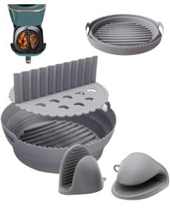 Silicone Air Fryer Liner Set with Mitts | Non-Stick | UK Brand
