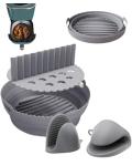 Silicone Air Fryer Liner Set with Mitts | Non-Stick | UK Brand