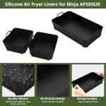 Silicone Air Fryer Liners for Ninja AF500UK - 3 Pack