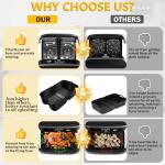 Large Silicone Air Fryer Liners for Ninja 10.4L