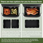 Ninja Flexi Drawer 10.4L Air Fryer Accessories, Upgraded Version with Ventilation Holes, Reusable 3 Pcs Air Fryer Liners for Air Fryer AF500UK (3 Packs Black)