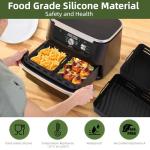 Ninja Flexi Drawer 10.4L Air Fryer Accessories, Upgraded Version with Ventilation Holes, Reusable 3 Pcs Air Fryer Liners for Air Fryer AF500UK (3 Packs Black)