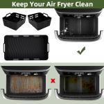 Ninja Flexi Drawer 10.4L Air Fryer Accessories, Upgraded Version with Ventilation Holes, Reusable 3 Pcs Air Fryer Liners for Air Fryer AF500UK (3 Packs Black)