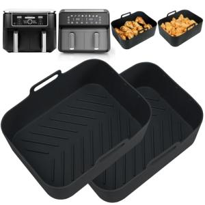 2PCS Silicone Liner for Ninja Foodi Dual 10.4L Air Fryer