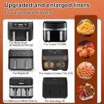 2PCS Silicone Liner for Ninja Foodi Dual 10.4L Air Fryer