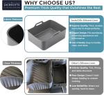 Upgraded Silicone Air Fryer Liner - 8 pcs, Grey