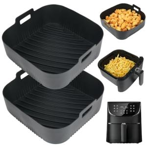 BYKITCHEN 9 Inch Air Fryer Silicone Liners – 2 Pack