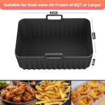 Silicone Air Fryer Liners for Ninja Dual Fryer - 2 Pack