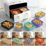 Silicone Air Fryer Liners for Ninja Dual Fryer - 2 Pack