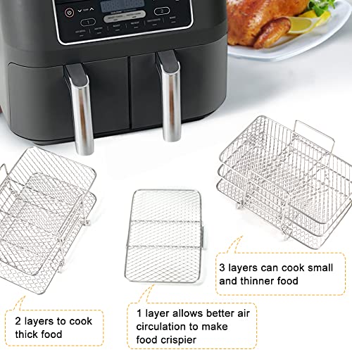 Stainless Steel Air Fryer Racks: Ninja Dual Compatible