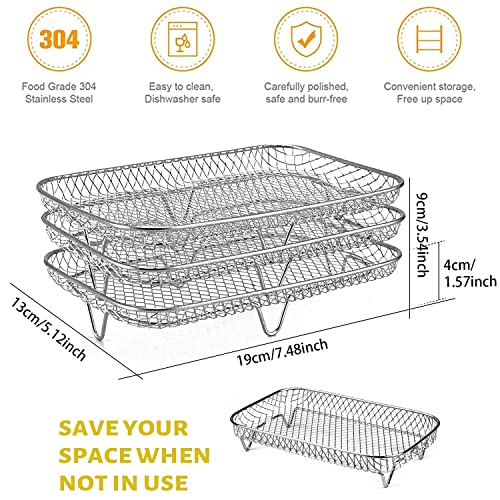 Ninja-compatible Air Fryer Rack: Stainless Steel, Multi-Layer