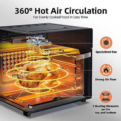 LLIVEKIT Air Fryer Mini Oven with Rotisserie 26L