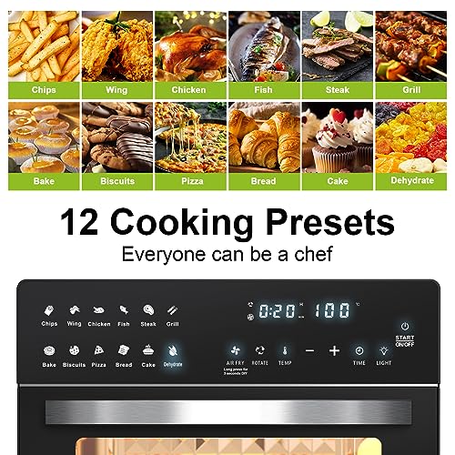 LLIVEKIT Air Fryer Mini Oven with Rotisserie 26L