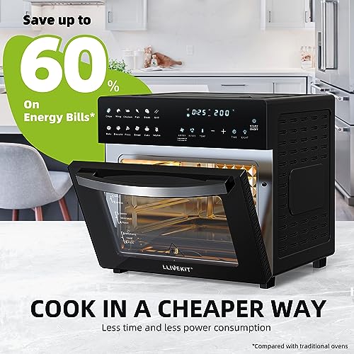 LLIVEKIT Air Fryer Mini Oven with Rotisserie 26L