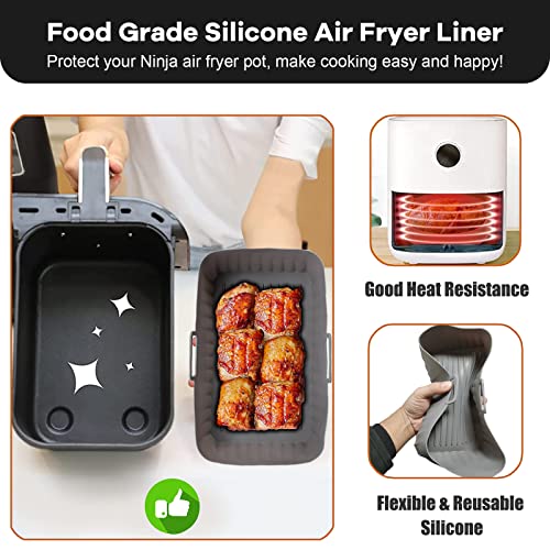 Silicone Air Fryer Liners for Ninja Dual Fryer - 2 Pack