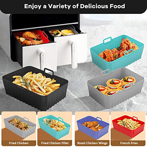 Silicone Air Fryer Liners for Ninja Dual Fryer - 2 Pack