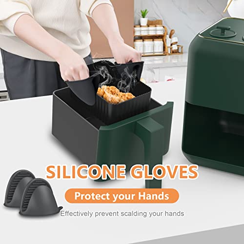 JUNFOND Silicone Liners: Dual Air Fryer Accessories