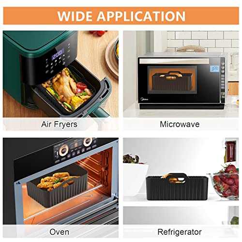 JUNFOND Silicone Liners: Dual Air Fryer Accessories