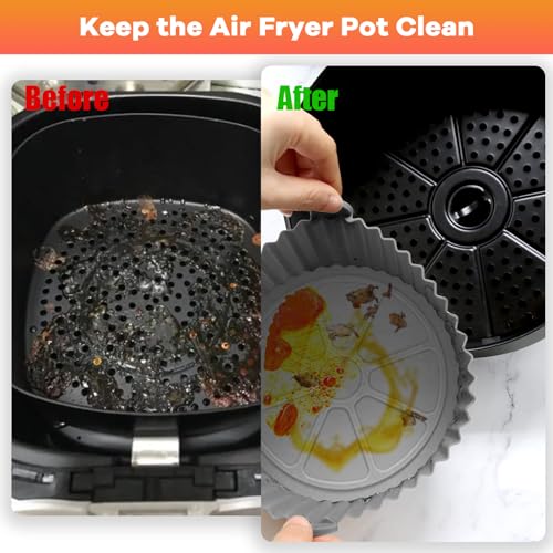 Reusable Air Fryer Silicone Liner, 2 Pack