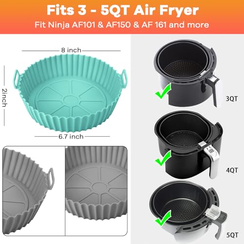 Reusable Air Fryer Silicone Liner, 2 Pack