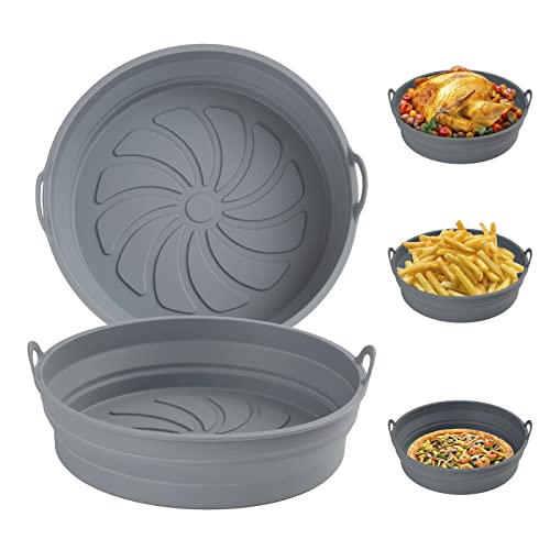 Foldable Air Fryer Liners - Set of 2, Grey
