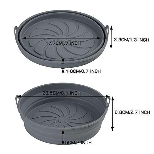 Foldable Air Fryer Liners - Set of 2, Grey