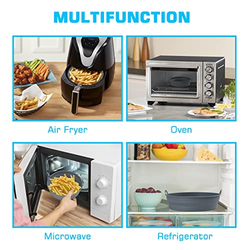 Foldable Air Fryer Liners - Set of 2, Grey