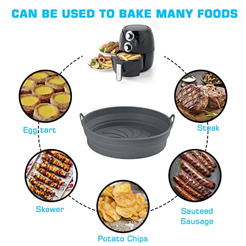 Foldable Air Fryer Liners - Set of 2, Grey