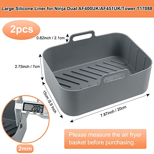 Silicone Air Fryer Liners for Ninja Flex Drawer - 2PCS Large Liners