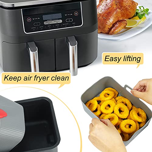 Silicone Air Fryer Liners for Large Air Fryers (2Pcs, Gray)