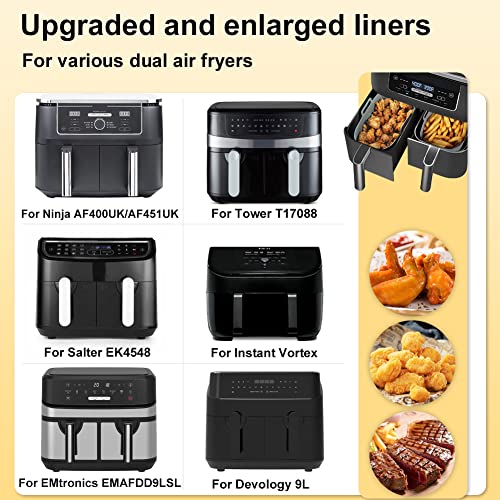 Silicone Air Fryer Liners for Large Air Fryers (2Pcs, Gray)