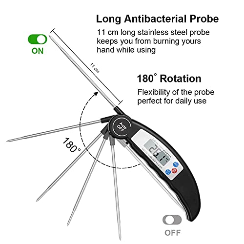 Digital Food Thermometer for Kitchen, BBQ, Air Fryer