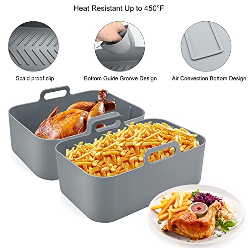 Silicone Air Fryer Liner Set for Ninja Dual